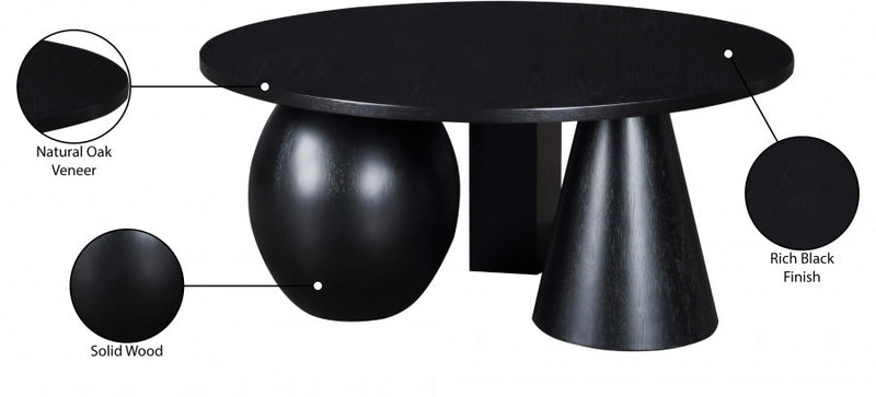 Revive Solid Wood And Oak Veneer Coffee Table in Black - 99025Black-CT