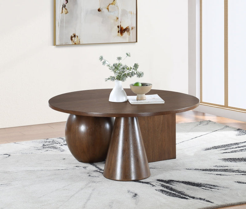 Revive Solid Wood And Oak Veneer Coffee Table in Brown - 99025Brown-CT