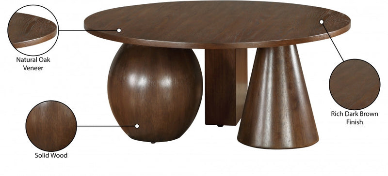 Revive Solid Wood And Oak Veneer Coffee Table in Brown - 99025Brown-CT