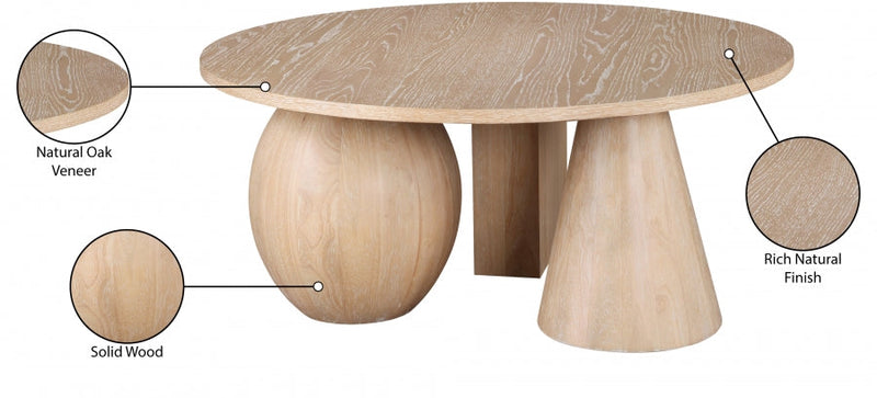 Revive Solid Wood And Oak Veneer Coffee Table in Natural - 99025Natural-CT
