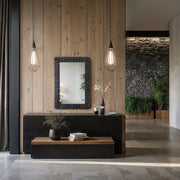 Revolve Oak Veneer Mirror in Black - 66034Black-M