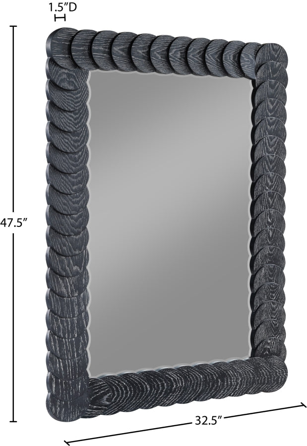 Revolve Oak Veneer Mirror in Black - 66034Black-M