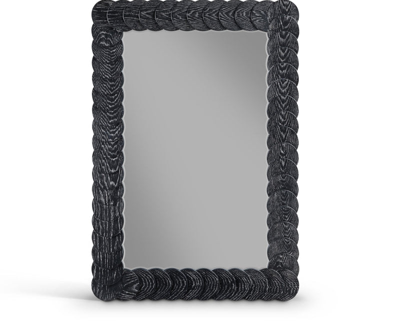 Revolve Oak Veneer Mirror in Black - 66034Black-M