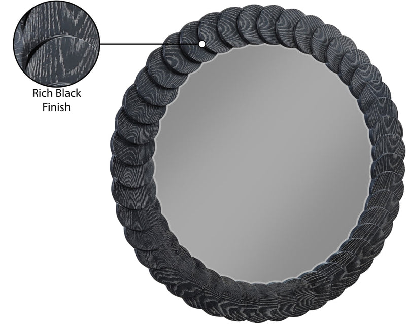 Revolve Oak Veneer Mirror in Black - 66035Black-M