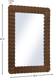 Revolve Oak Veneer Mirror in Brown - 66034Brown-M