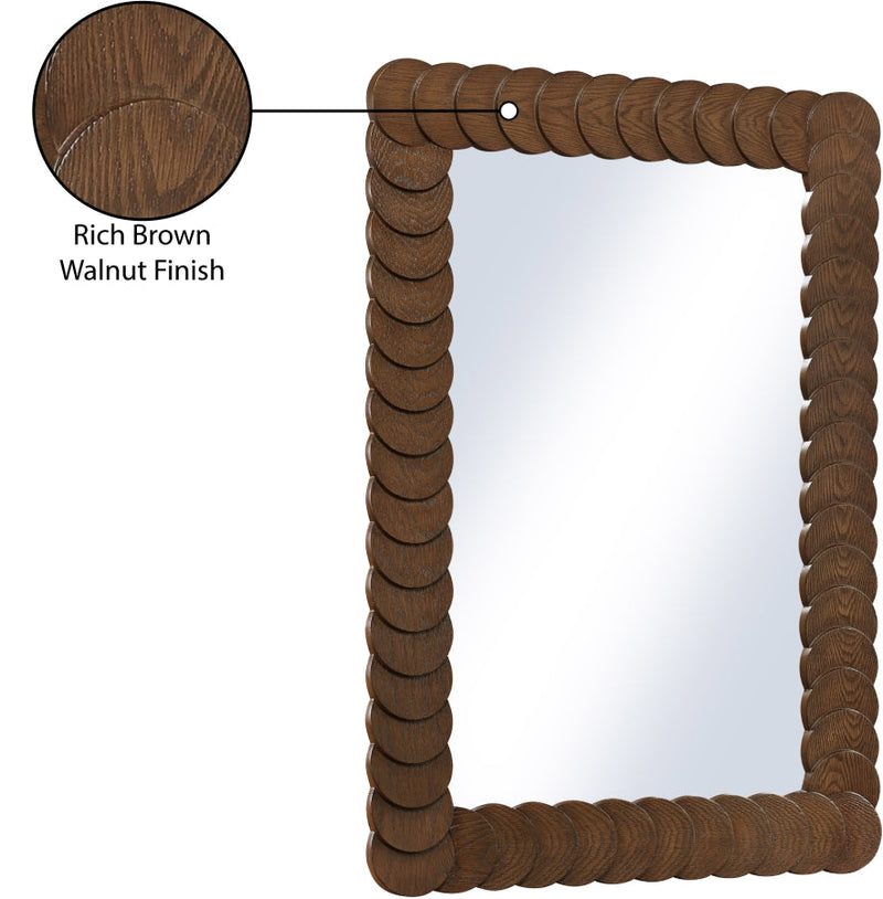 Revolve Oak Veneer Mirror in Brown - 66034Brown-M