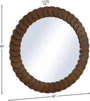 Revolve Oak Veneer Mirror in Brown - 66035Brown-M