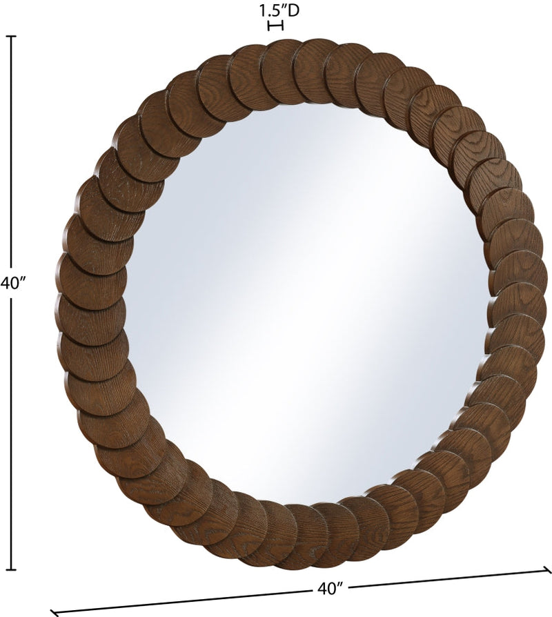 Revolve Oak Veneer Mirror in Brown - 66035Brown-M
