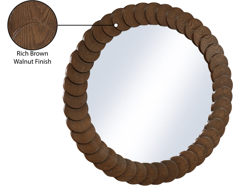 Revolve Oak Veneer Mirror in Brown - 66035Brown-M