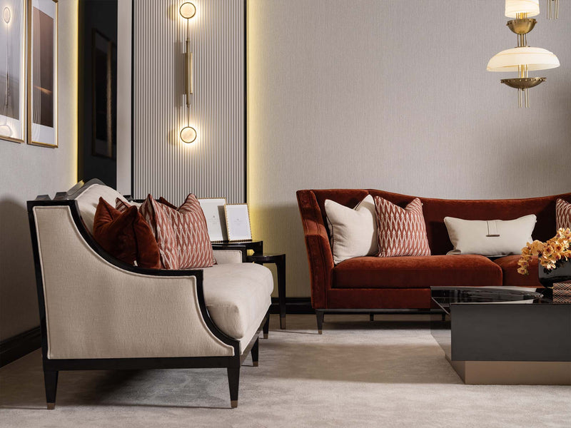 Revora 4-pieces (1 Four Seater Lux Sofa & 1 Four Seater Sofa & 2 Chair) Livingroom in Cream - Brick - 200-GAB-REV-4W411