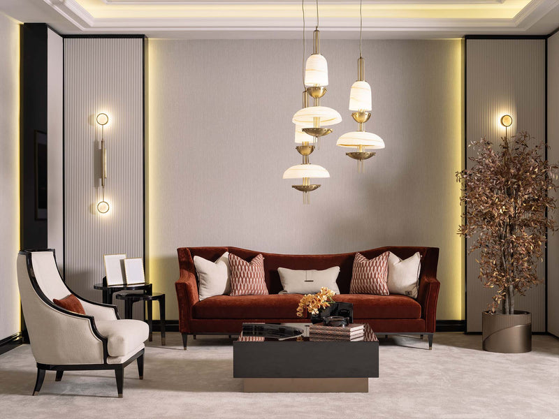 Revora 4-pieces (1 Four Seater Lux Sofa & 1 Four Seater Sofa & 2 Chair) Livingroom in Cream - Brick - 200-GAB-REV-4W411
