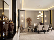 Revora Diningroom (Consol With Mirror & Dining Table & 2 Lux Dining Chair & 2 Dining Chair) - 200-GAB-REV-DT-6-SET