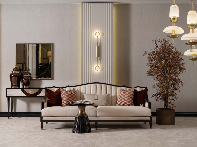 Revora Stationary Four Seater Lux Sofa in Cream - 200-GAB-REV-4W