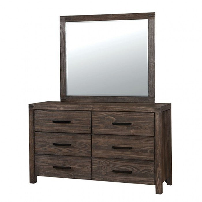 Rexburg Wire-Brushed Rustic Brown Mirror - CM7382M