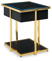 Rexwell Black/Gold Finish Accent Table with Speaker - A4000681