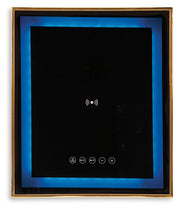 Rexwell Black/Gold Finish Accent Table with Speaker - A4000681