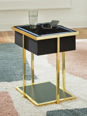 Rexwell Black/Gold Finish Accent Table with Speaker - A4000681