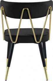 Rheingold Velvet Upholstered Dining Chair in Black, Set of 2 - 854Black-C