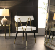 Rheingold Velvet Upholstered Dining Chair in Cream, Set of 2 - 854Cream-C