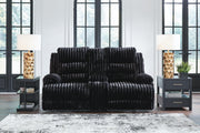 Rhines Falls Onyx Power Reclining Loveseat with Console - PC4280596
