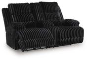 Rhines Falls Onyx Power Reclining Loveseat with Console - PC4280596