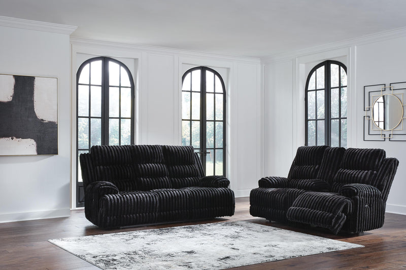 Rhines Falls Onyx Power Reclining Sofa and Loveseat - PC42805U1