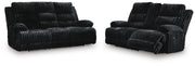 Rhines Falls Sofa and Loveseat in Onyx - PKG024692