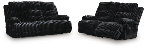 Rhines Falls Sofa and Loveseat in Onyx - PKG024692