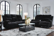 Rhines Falls Sofa and Loveseat in Onyx - PKG024692