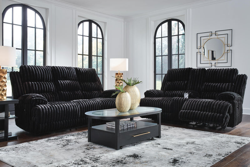Rhines Falls Sofa and Loveseat in Onyx - PKG024692
