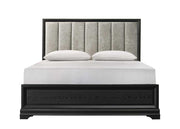 Rhodes - Black Panel King Bed with Upholstered Headboard - B315-K-Bed