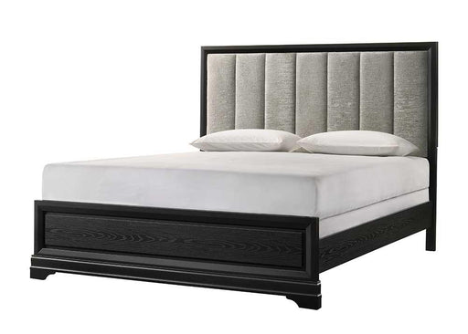 Rhodes - Black Panel Queen Bed with Upholstered Headboard - B315-Q-Bed