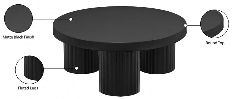 Rhodes Iron Coffee Table in Black - 279Black-CT