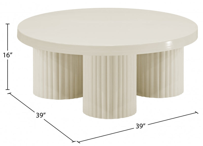 Rhodes Iron Coffee Table in Cream - 279Cream-CT