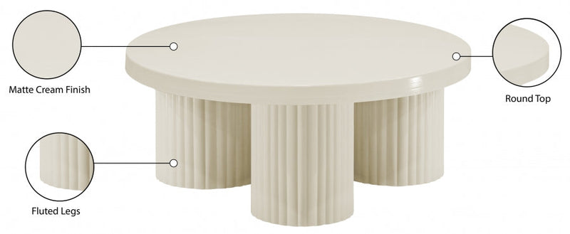 Rhodes Iron Coffee Table in Cream - 279Cream-CT
