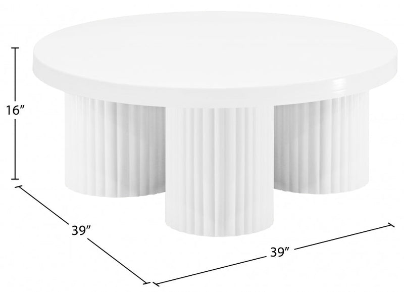 Rhodes Iron Coffee Table in White - 279White-CT
