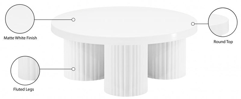 Rhodes Iron Coffee Table in White - 279White-CT