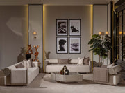Ricamo 4-pieces (2 Four Seater Sofa & 2 Chair) Livingroom in Cream - 200-GAB-RIC-4411