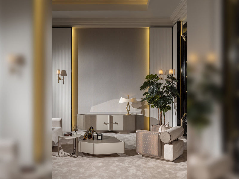 Ricamo 4-pieces (2 Four Seater Sofa & 2 Chair) Livingroom in Cream - 200-GAB-RIC-4411