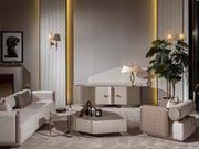 Ricamo 4-pieces (2 Four Seater Sofa & 2 Chair) Livingroom in Cream - 200-GAB-RIC-4411