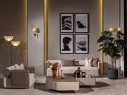 Ricamo 4-pieces (2 Four Seater Sofa & 2 Chair) Livingroom in Cream - 200-GAB-RIC-4411