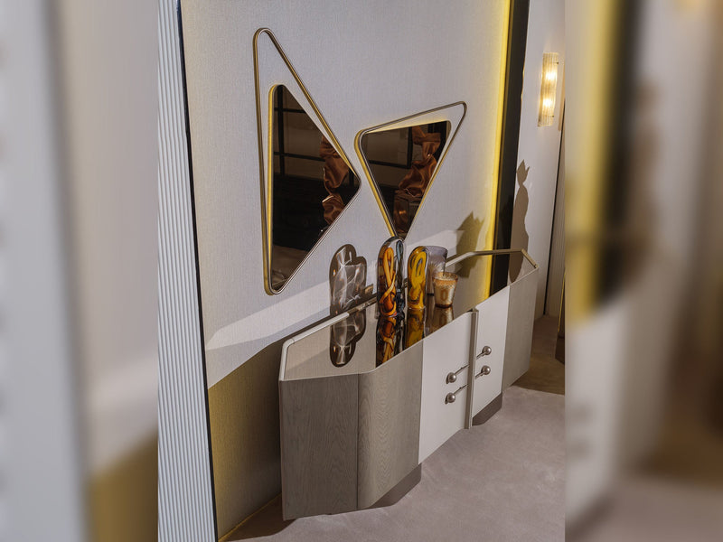 Ricamo Diningroom (Consol With Mirror & Dining Table & 6 Dining Chair) - 200-GAB-RIC-DT-6-SET