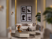 Ricamo Stationary Four Seater Sofa in Cream - 200-GAB-RIC-4