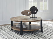 Ridgester Light Brown/Black Coffee Table - T518-8