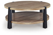 Ridgester Light Brown/Black Coffee Table - T518-8
