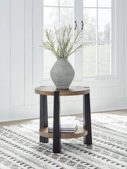 Ridgester Light Brown/Black End Table - T518-6