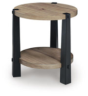 Ridgester Light Brown/Black End Table - T518-6