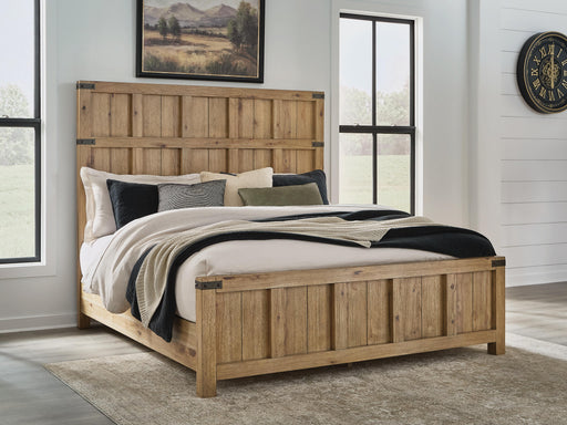 Ridgester Light Brown California King Panel Bed - B858B7