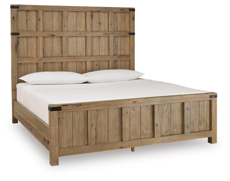 Ridgester Light Brown California King Panel Bed - B858B7