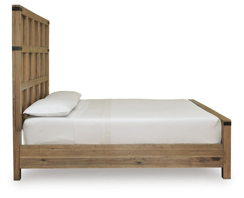 Ridgester Light Brown California King Panel Bed - B858B7